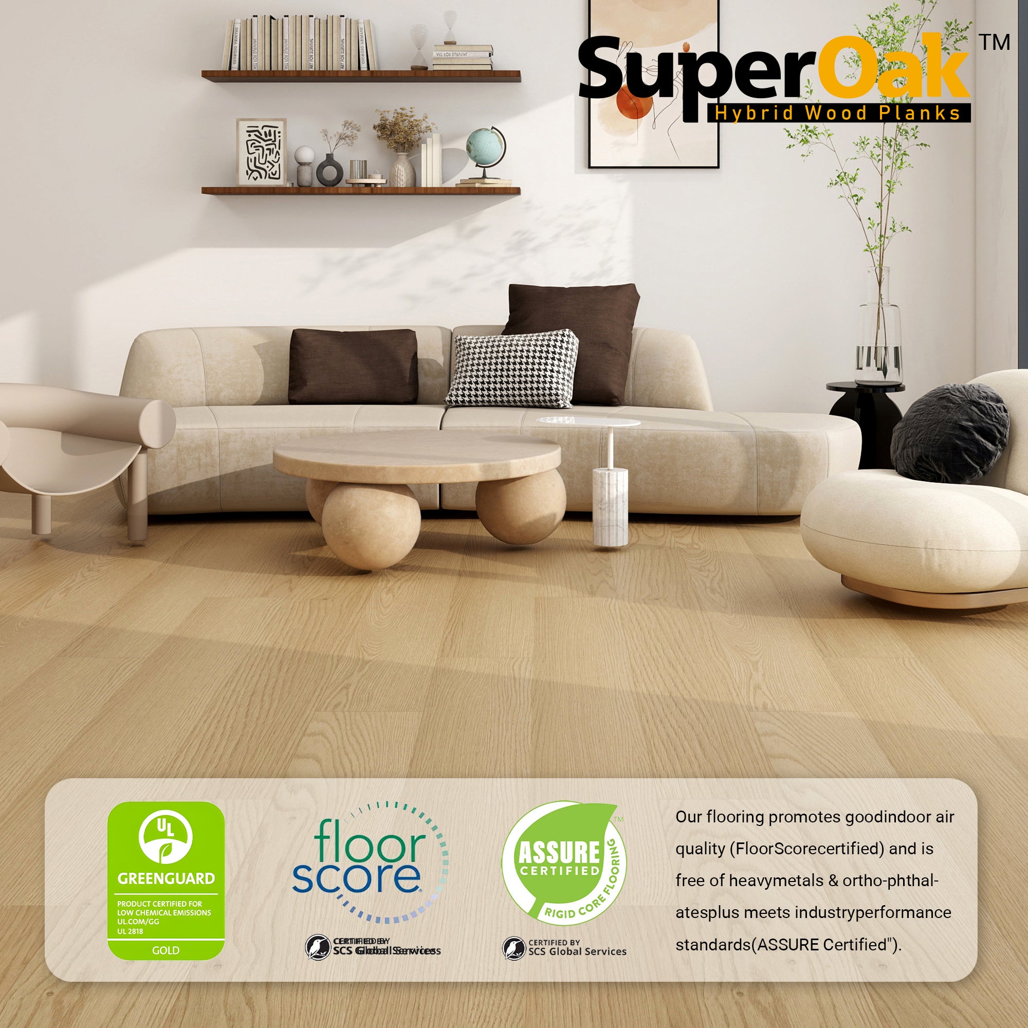 Laurel Forest - SuperOak Lite 9.5mm Hybrid Wood Plank 47.78"*7.7"