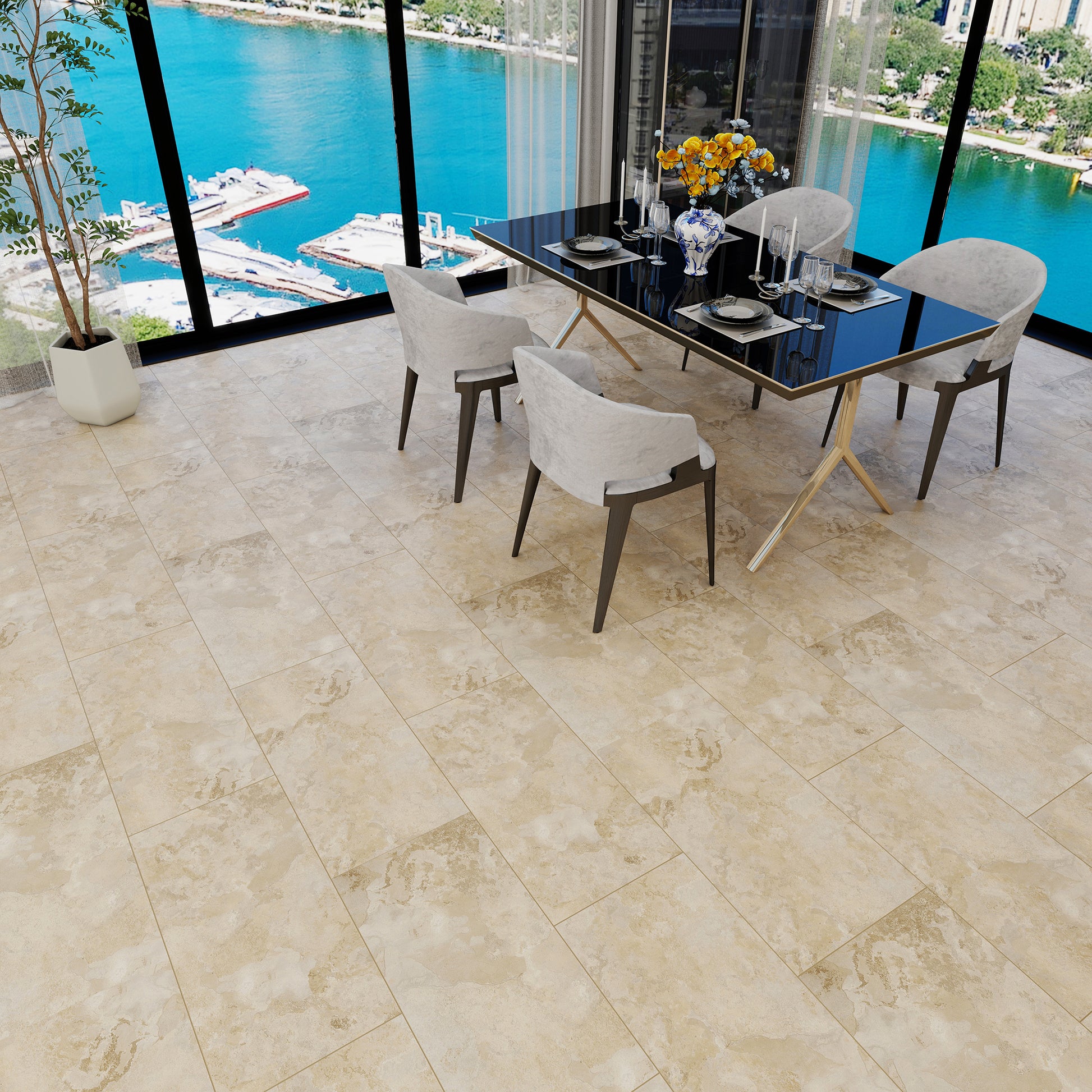 Leo Planet Tile vinyl flooring - full plank view