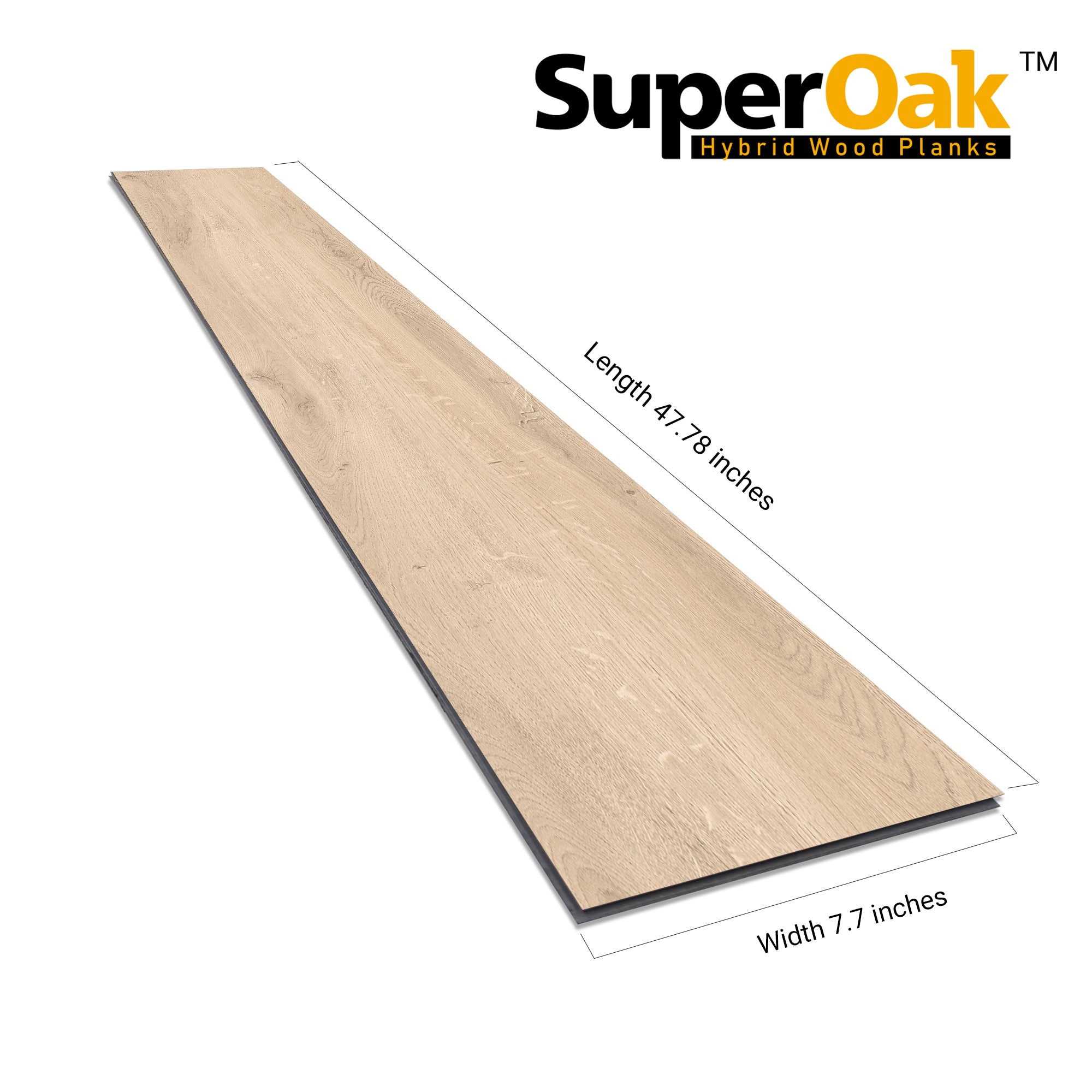 Light Canoy - SuperOak 12mm Hybrid Wood Plank  47.78"*7.7"
