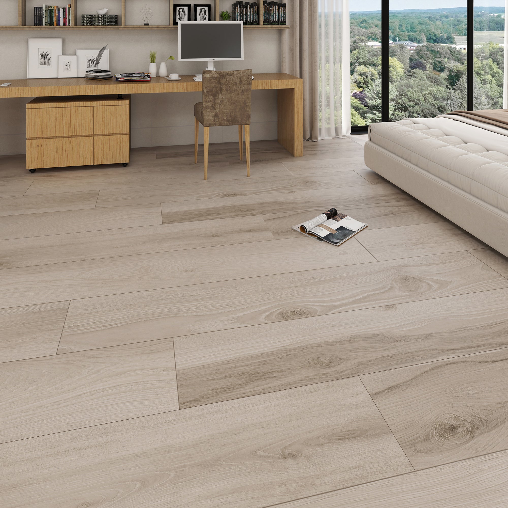 Platinum Oak - SuperOak Plus 12mm Hybrid Wood Plank 72.7"*9.8" - product image