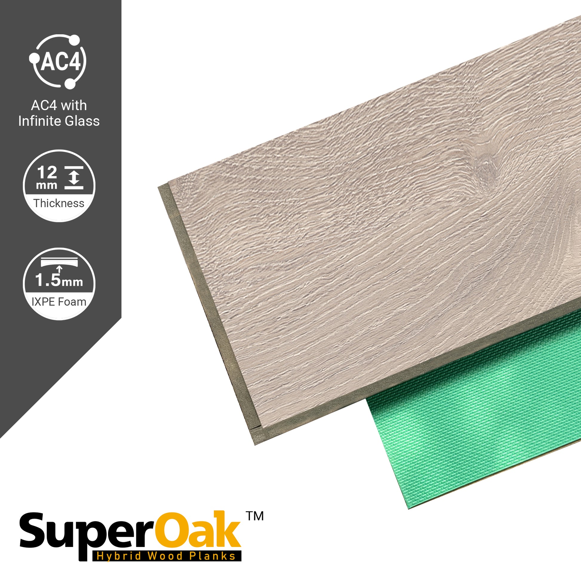 Riftwood Knot SuperOak 12mm Hybrid Wood Plank 47.78"*7.7" - color swatch