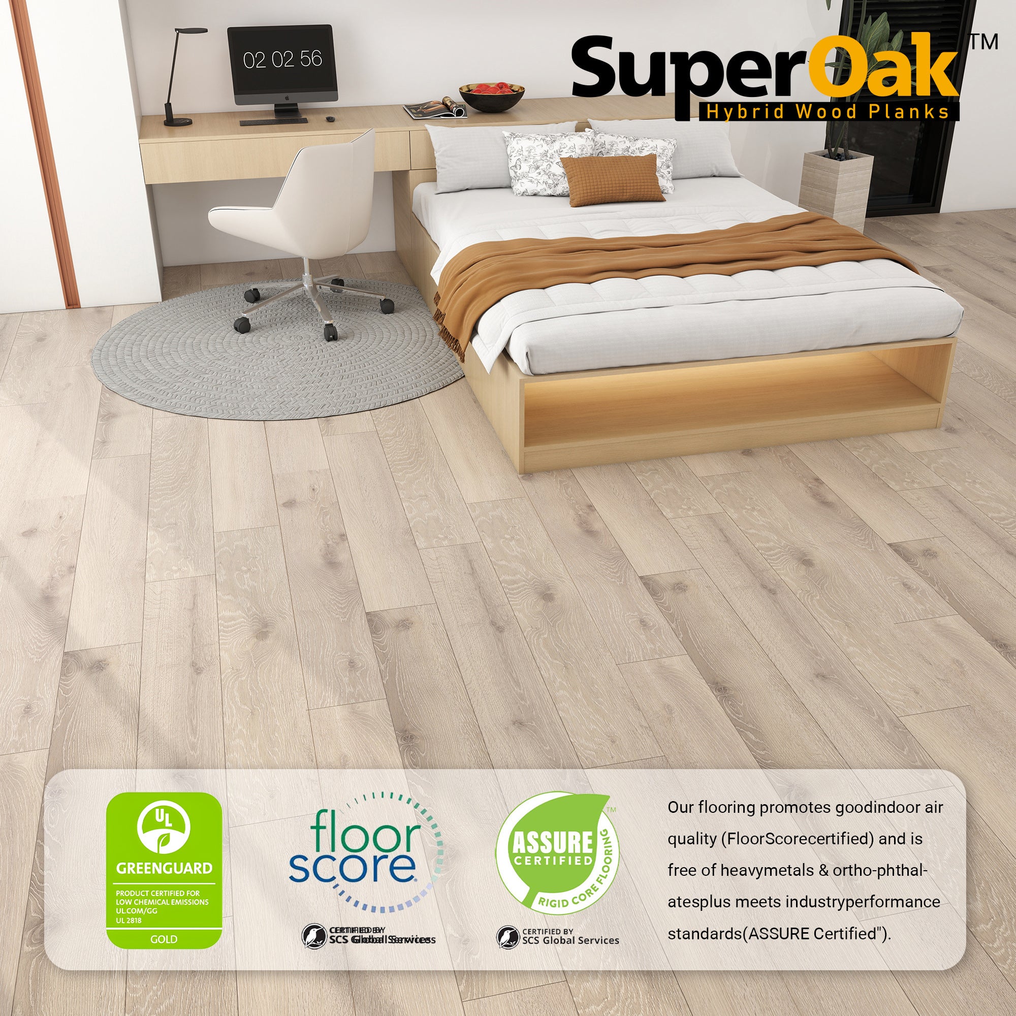 Riftwood Knot SuperOak 12mm Hybrid Wood Plank 47.78"*7.7" - packaging