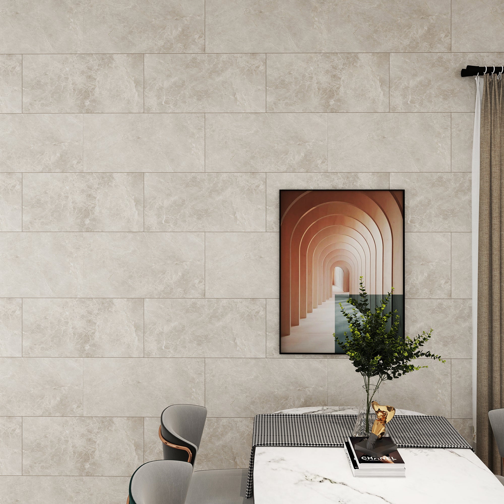 Royal Snow -Wall Tiles Waterproof Vinyl 24.02“x12“