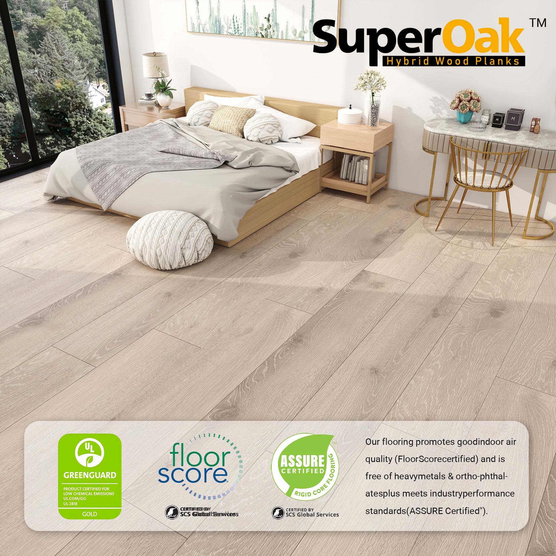 Rustic Knot - SuperOak Plus 12mm Hybrid Wood Plank 72.7"*9.8" - packaging