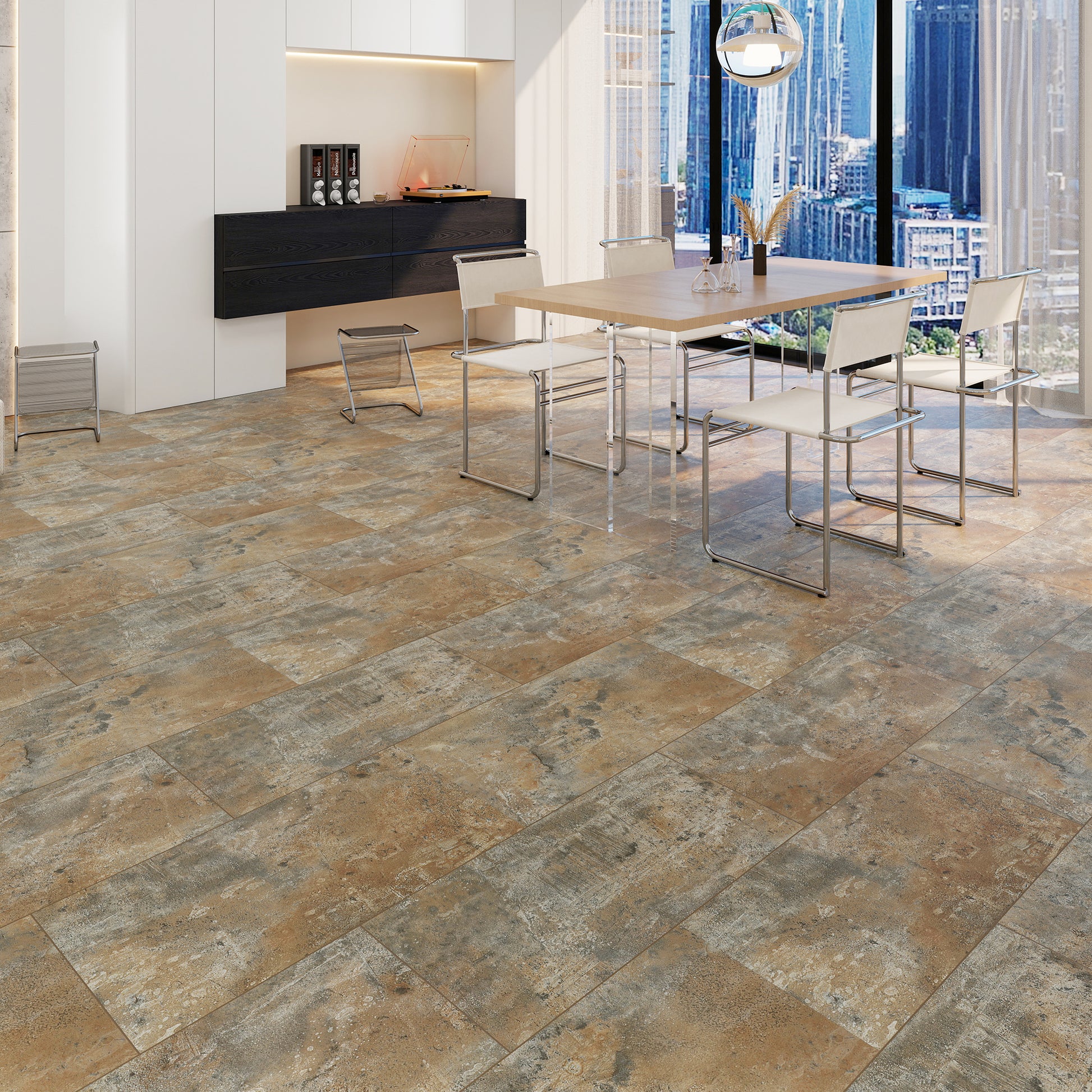 Sagittarius Planet Tile vinyl flooring - top view