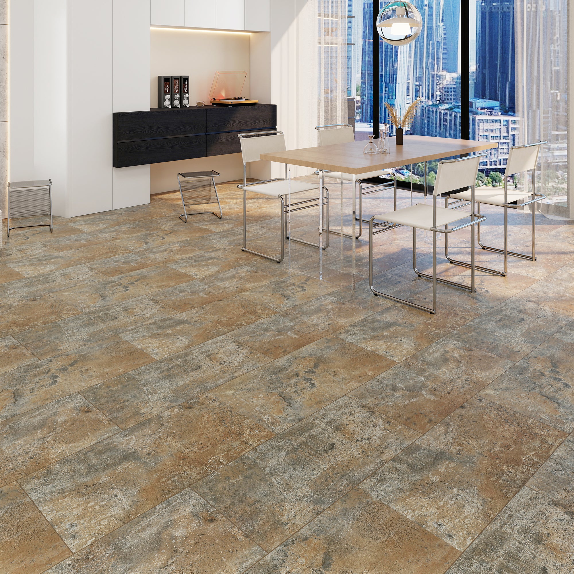 Sagittarius Planet Tile vinyl flooring - top view