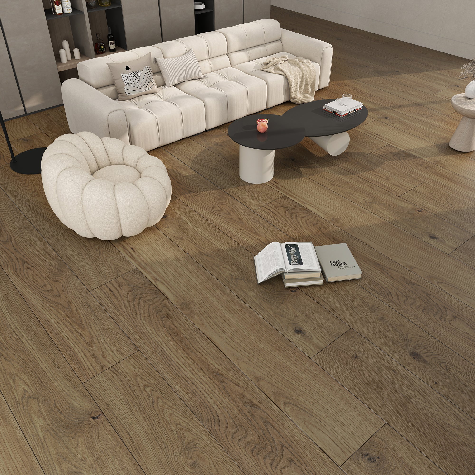 Simple Brown - SuperOak Plus 12mm Hybrid Wood Plank 72.7"*9.8" - product image
