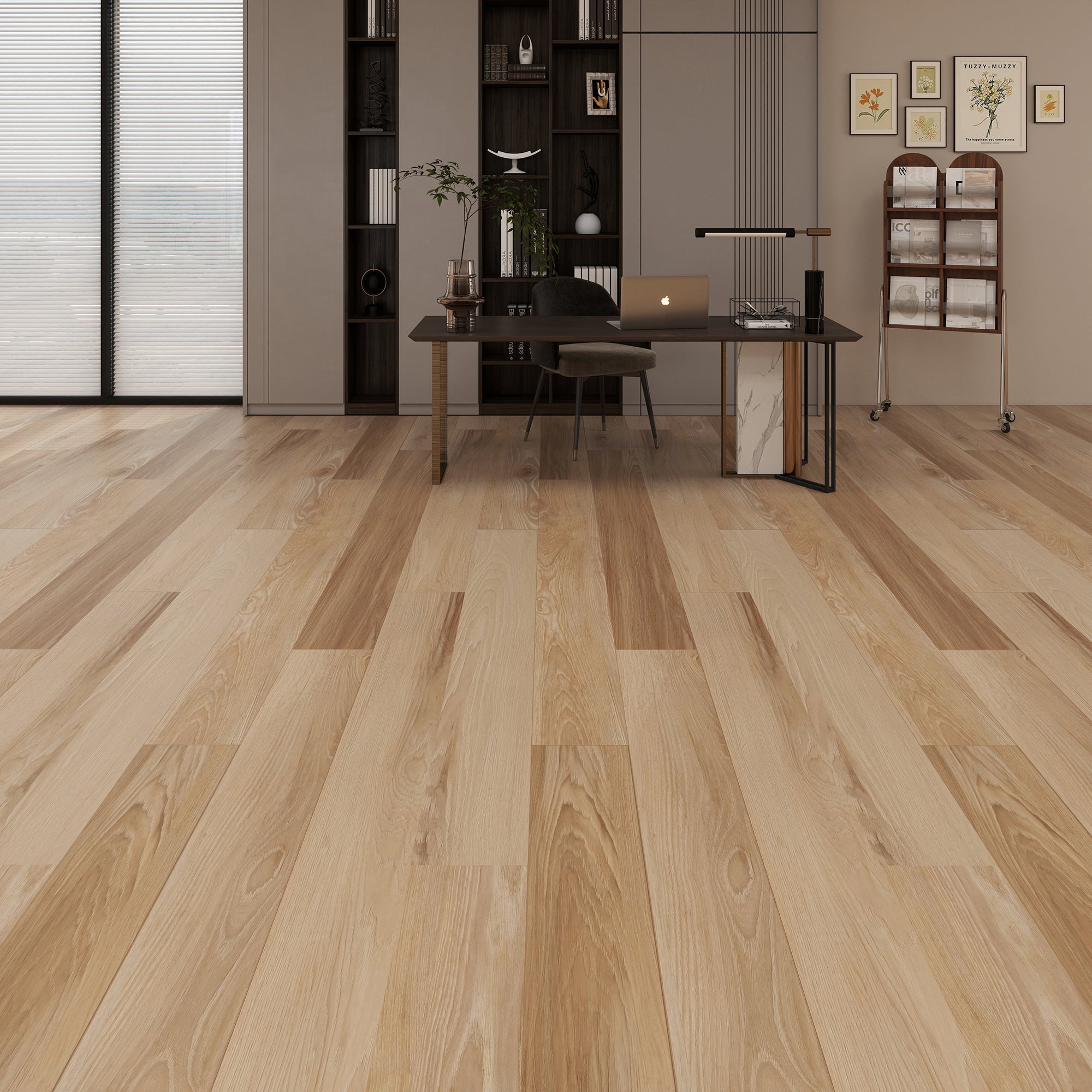 Sunshine Hickory SuperOak 12mm Hybrid Wood Plank  47.78"*7.7"