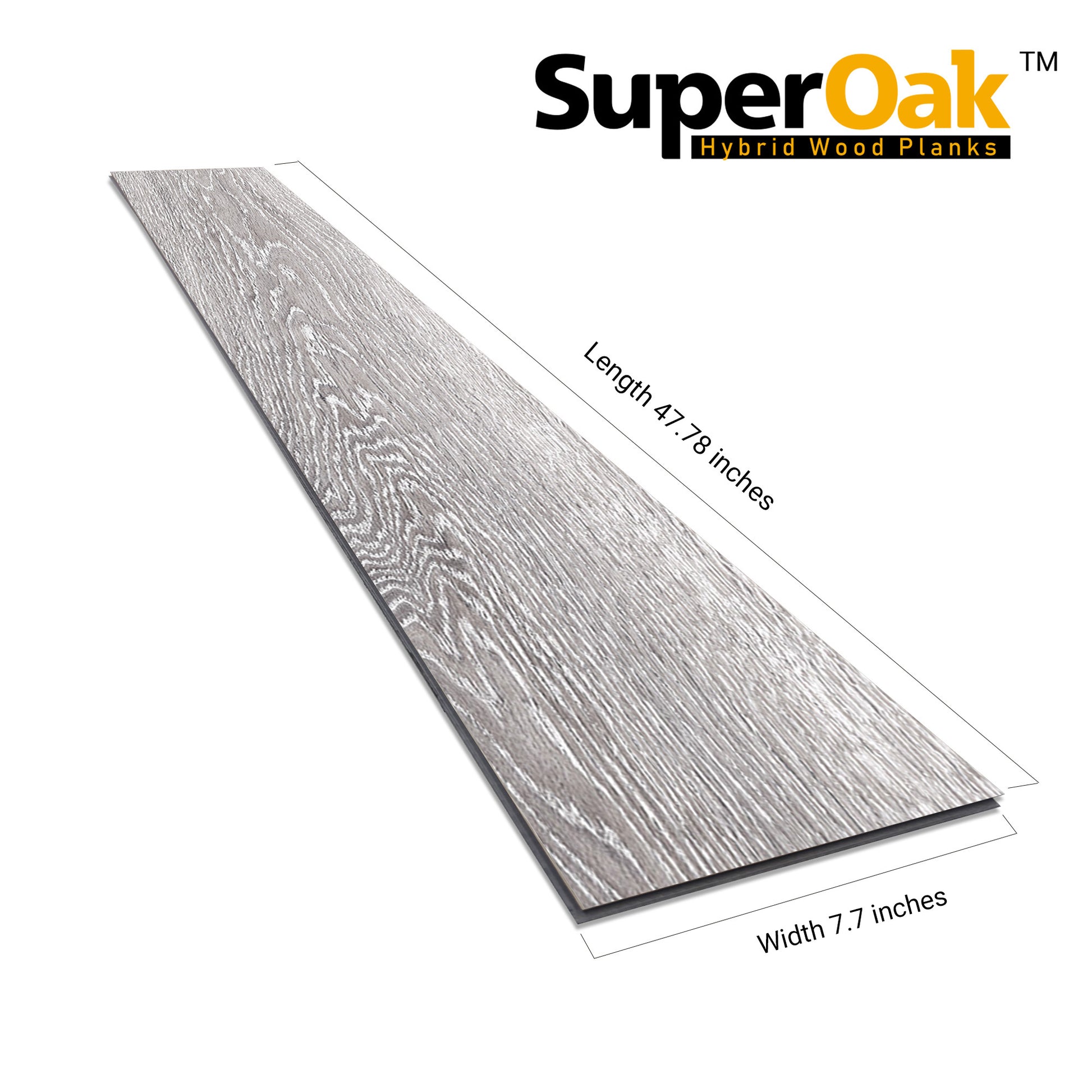 Winter Horn - SuperOak Lite 9.5mm Hybrid Wood Plank 47.78"*7.7" - side view