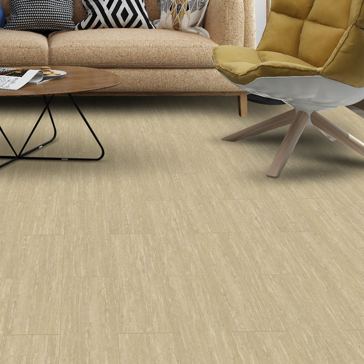 PLANET TILE 6MM Vinyl Planks Flooring Tiles 24.02 sq.ft for Home Office Bathroom Capricorn DF152